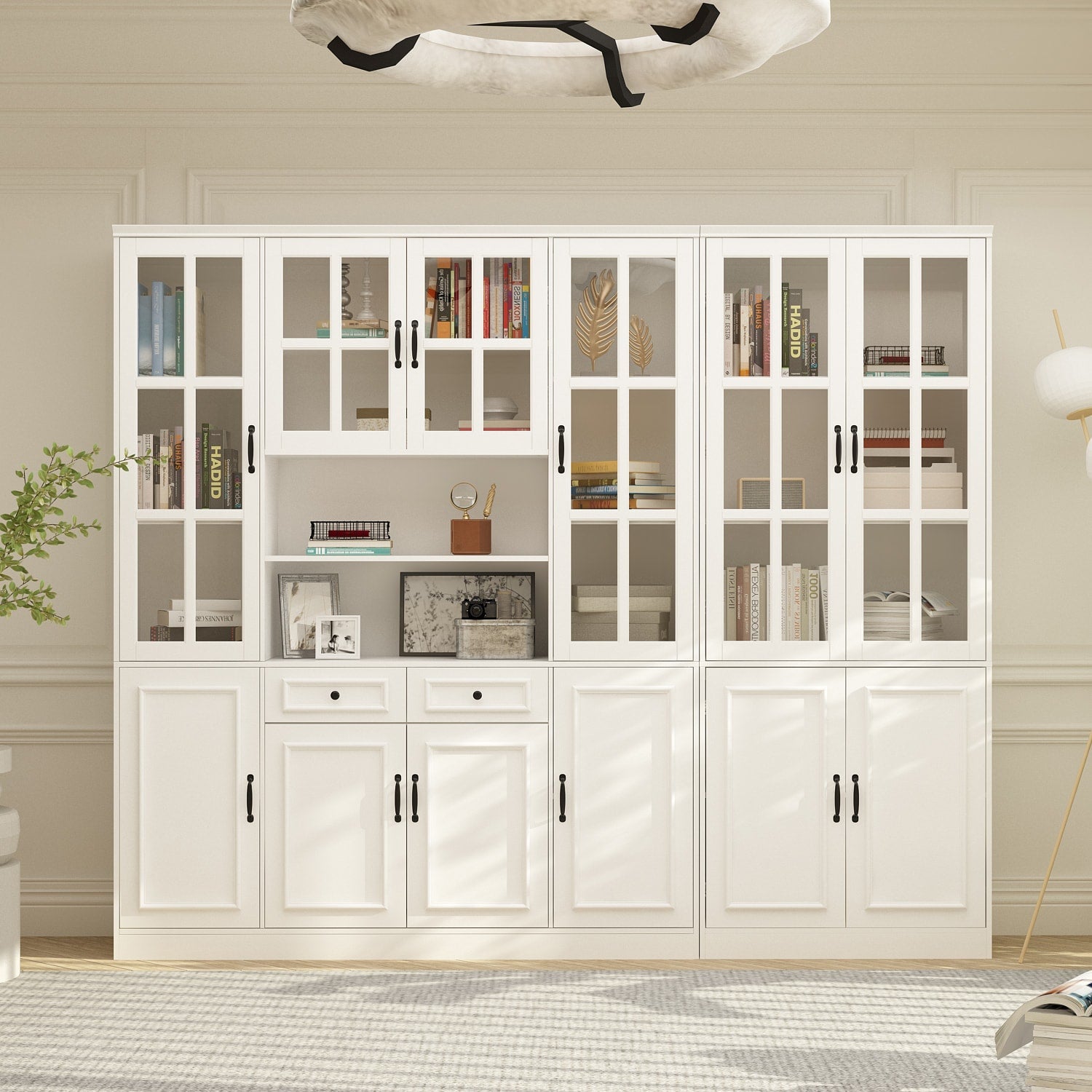 FUFU&GAGA 94.5-in W x 78.7-in H Mdf White Freestanding Utility Storage ...