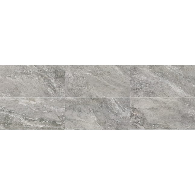 allen + roth Meno Mosso Gray 12-in x 24-in Matte Porcelain Stone Look ...