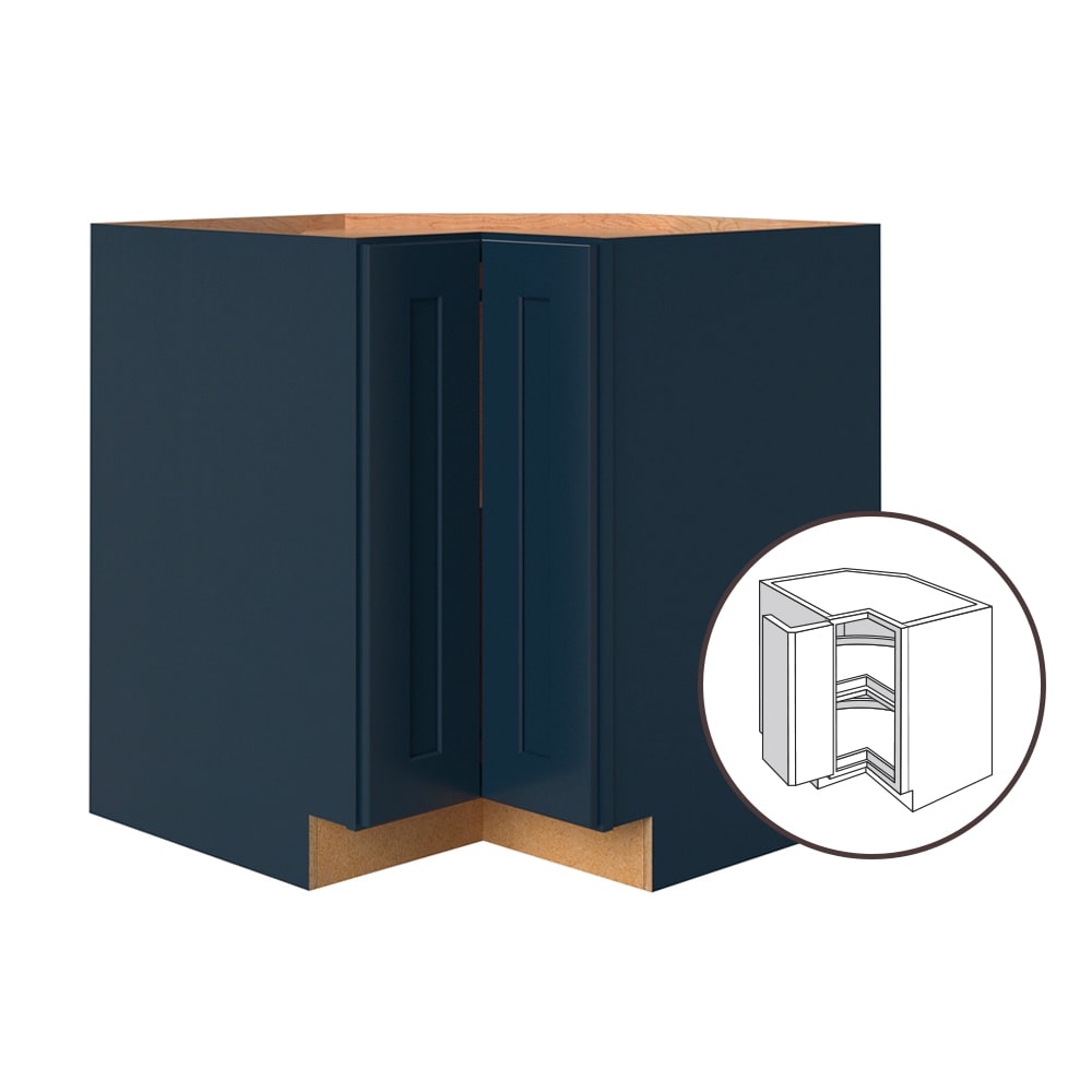allen + roth Port 33-in W x 34.5-in H x 24-in D Navy Lazy Susan Corner ...
