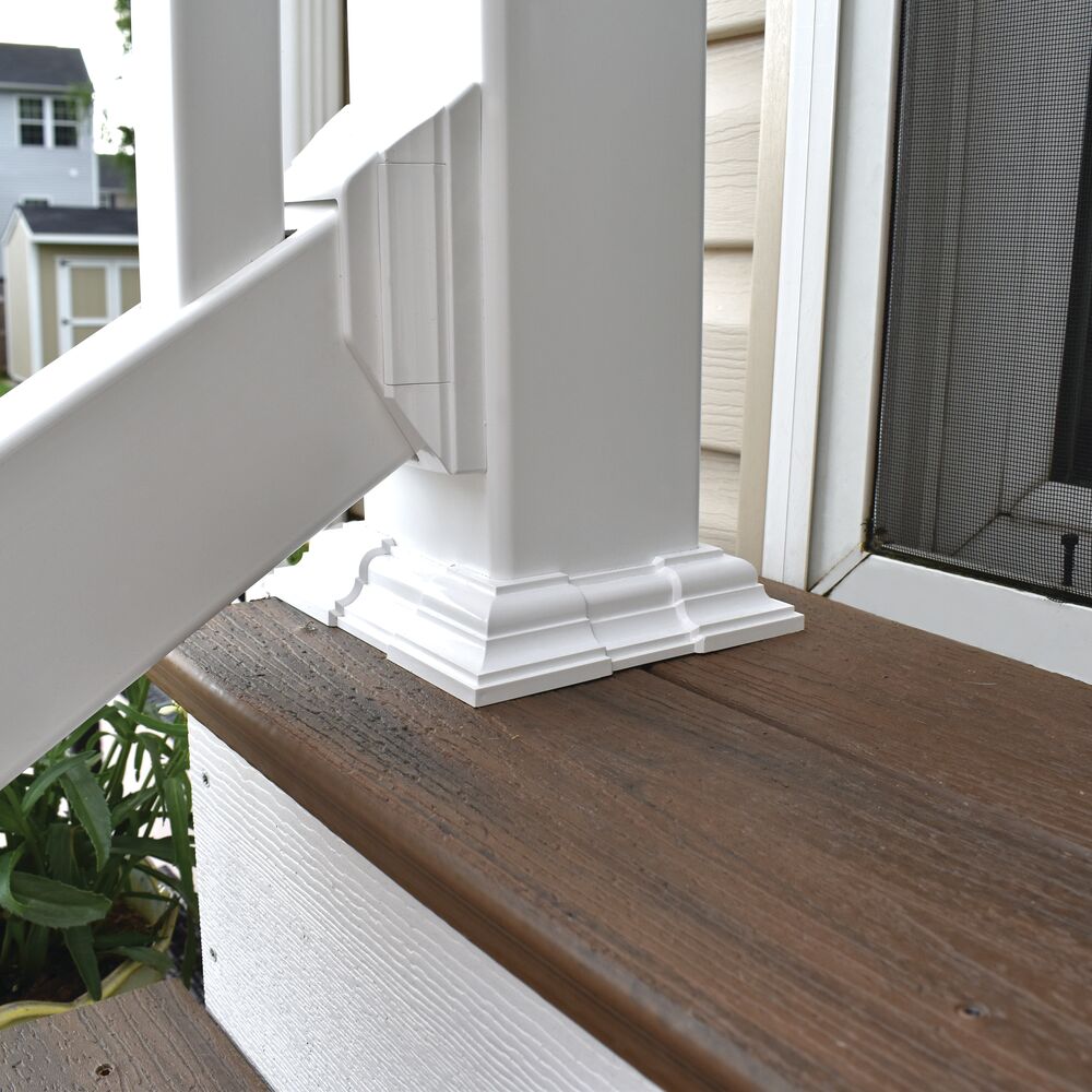 Post Base Trim Freedom 4-in x 4-in White Vinyl Deck Post Base Trim – PROARB