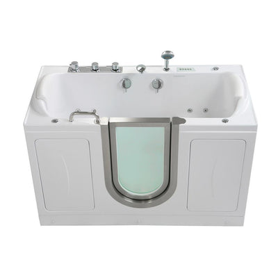 Companion 2 Seat 60 in. Walk-In Whirlpool and Air Bath Bathtub in White, Center Door, Digital Control, 2 in. Dual Drain - Super Arbor