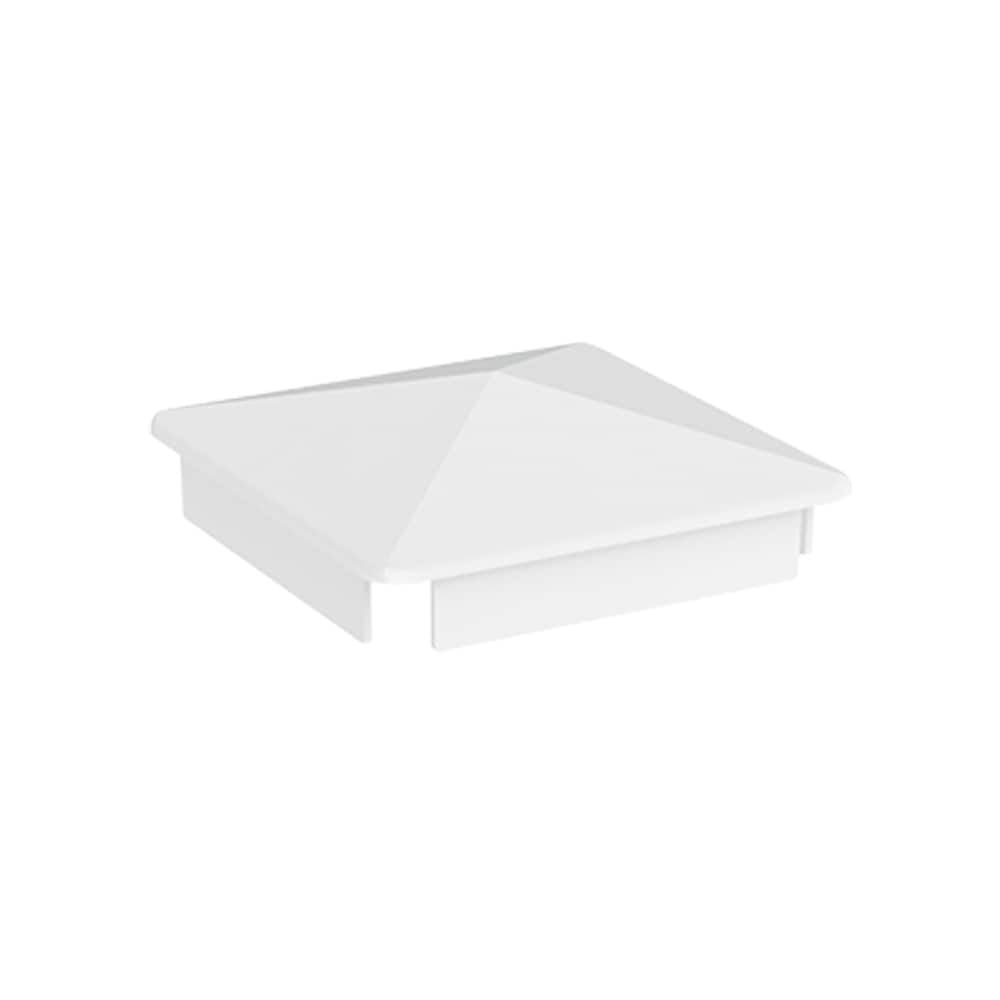Freedom 5-in W x 5-in L White Vinyl Fence Post Cap- Fits Common Post M ...