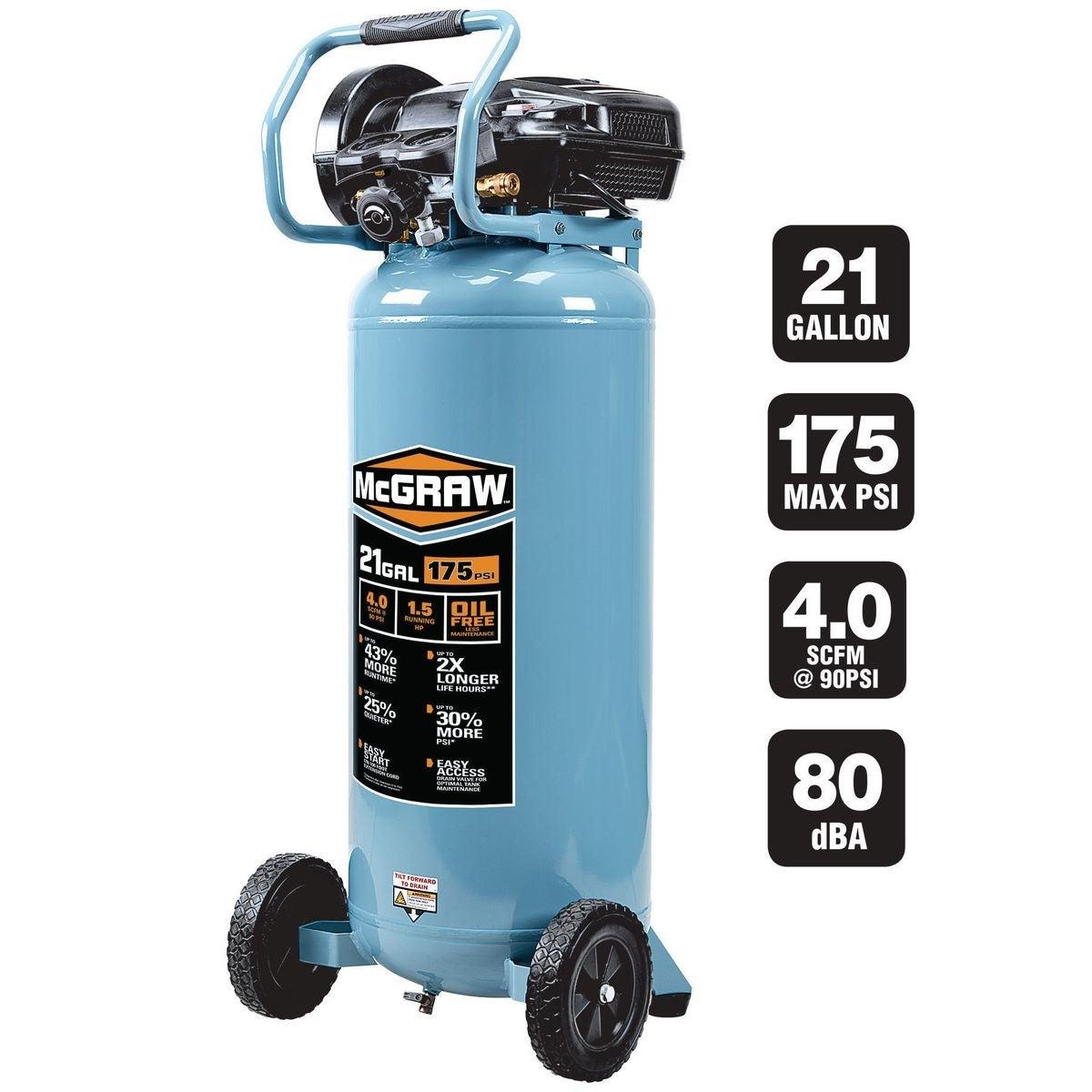 21 gallon 175 PSI Oil-Free Vertical Air Compressor – PROARB