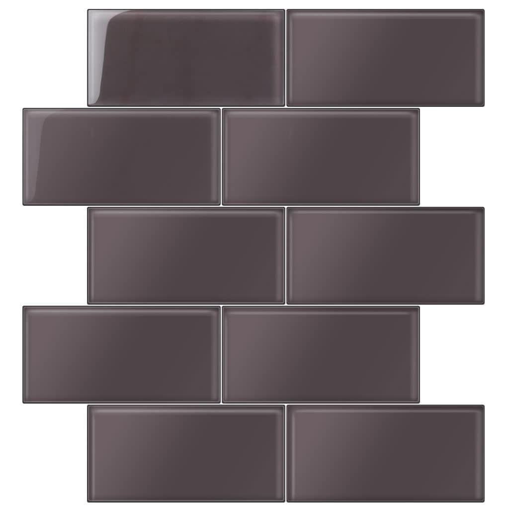 Grey Colorway Apollo Tile Colorway Dark Gray 3-in x 6-in Glossy Glass Brick Subway W ...