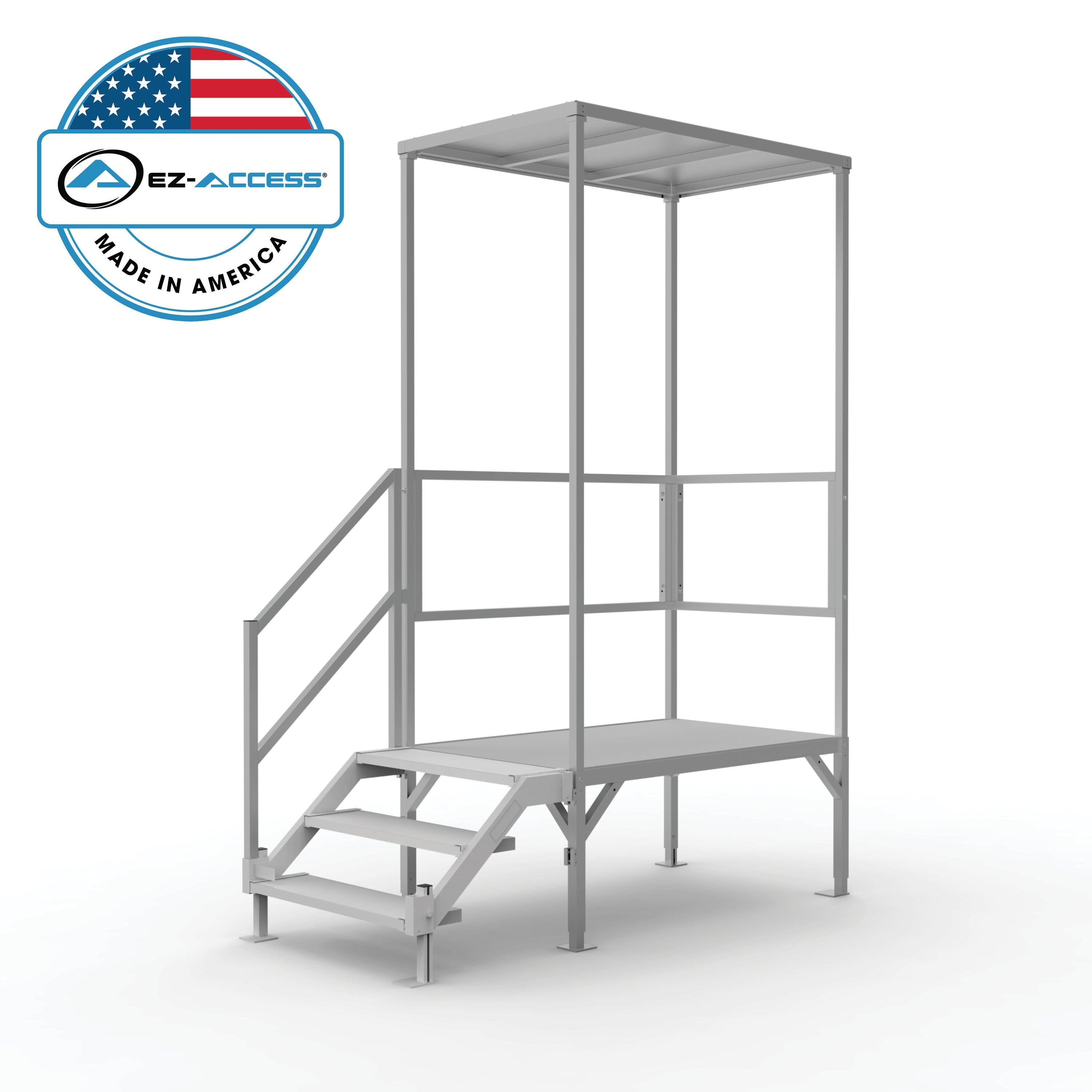 EZ-ACCESS FORTRESS 23 in to 34 in H OSHA Compliant Aluminum 3-Riser St ...