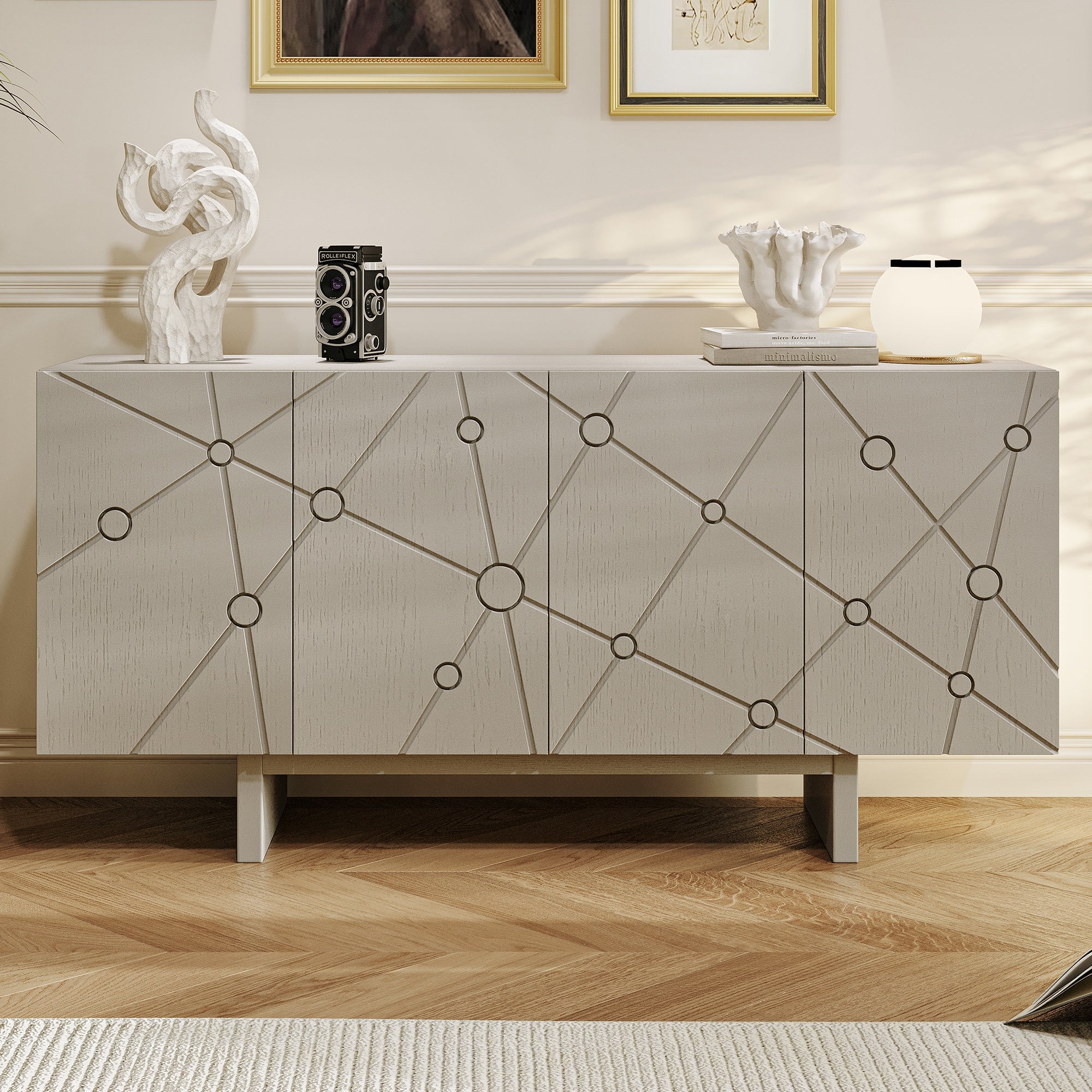 GZMR 15.75-in W x 30.71-in H Mdf White Freestanding Utility Storage Ca ...