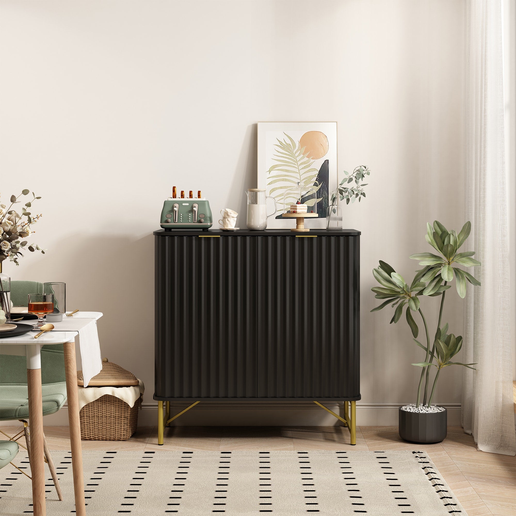 Clihome 15.75-in W x 31.5-in H Mdf Black Freestanding Utility Storage ...