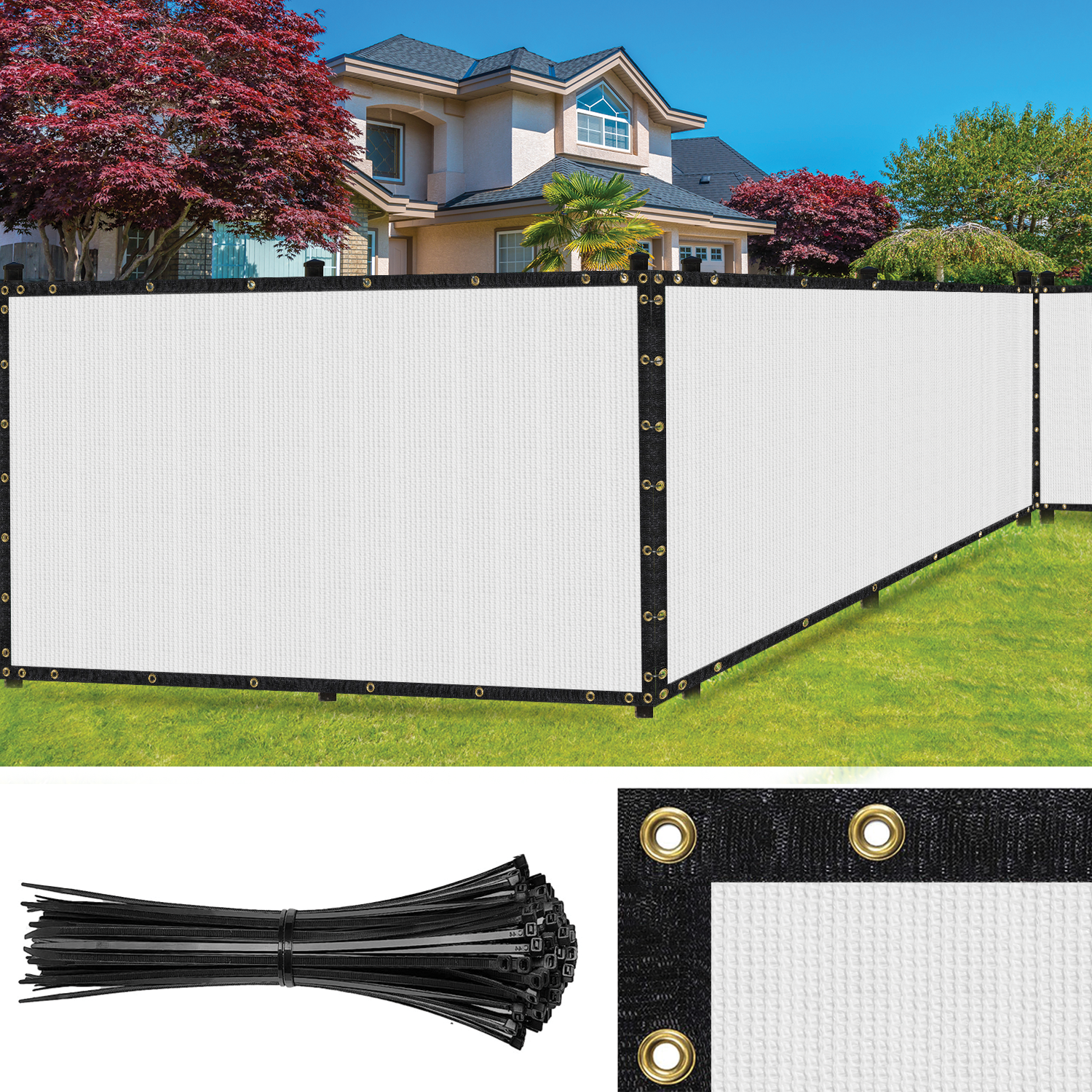 SEALTECH 6-ft H x 10-ft W White Non-Recycled Polypropylene Chain Link ...