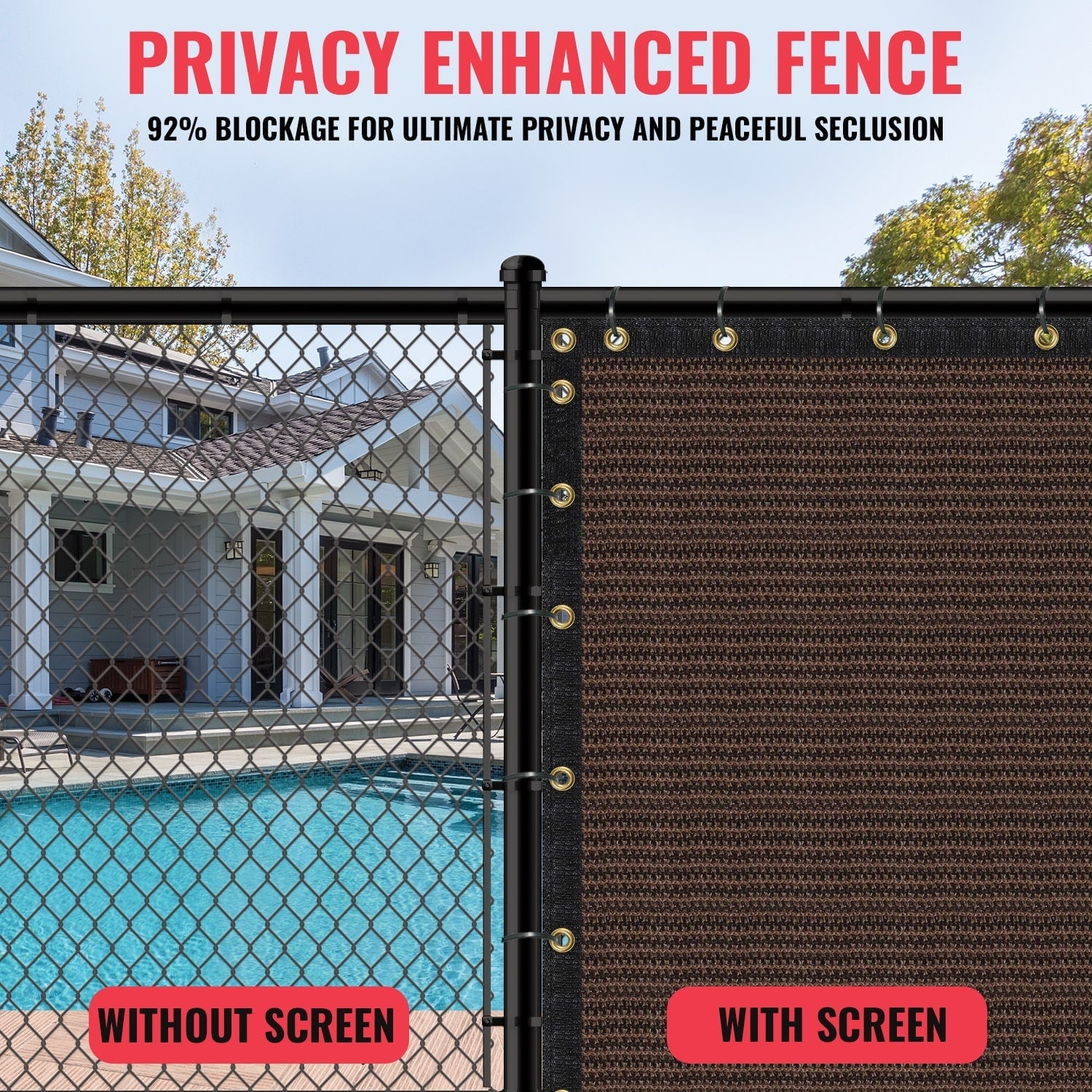 SEALTECH 6-ft H x 25-ft W Brown Non-Recycled Polypropylene Chain Link ...