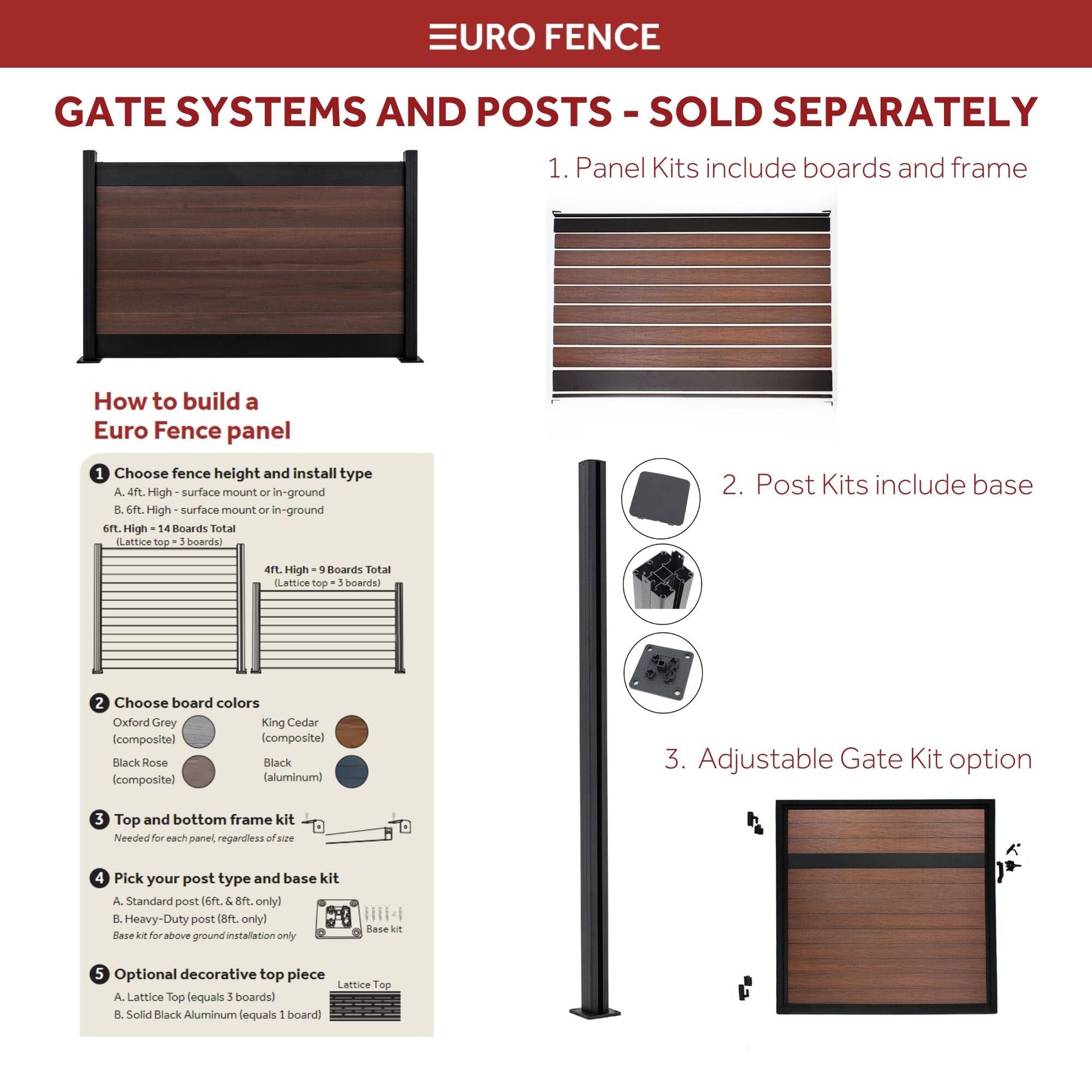 Infinity Fence Infinity Euro 6-ft H Black Composite Fence with Post Cap – PROARB