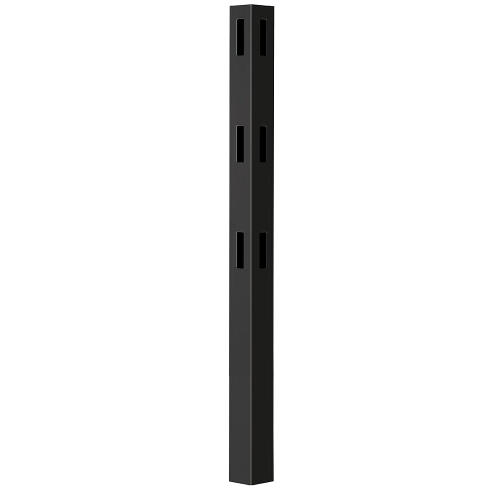 Outdoor Essentials Ranch 3-Rail 7-ft H x 5-in W Black Vinyl Flat-top C ...