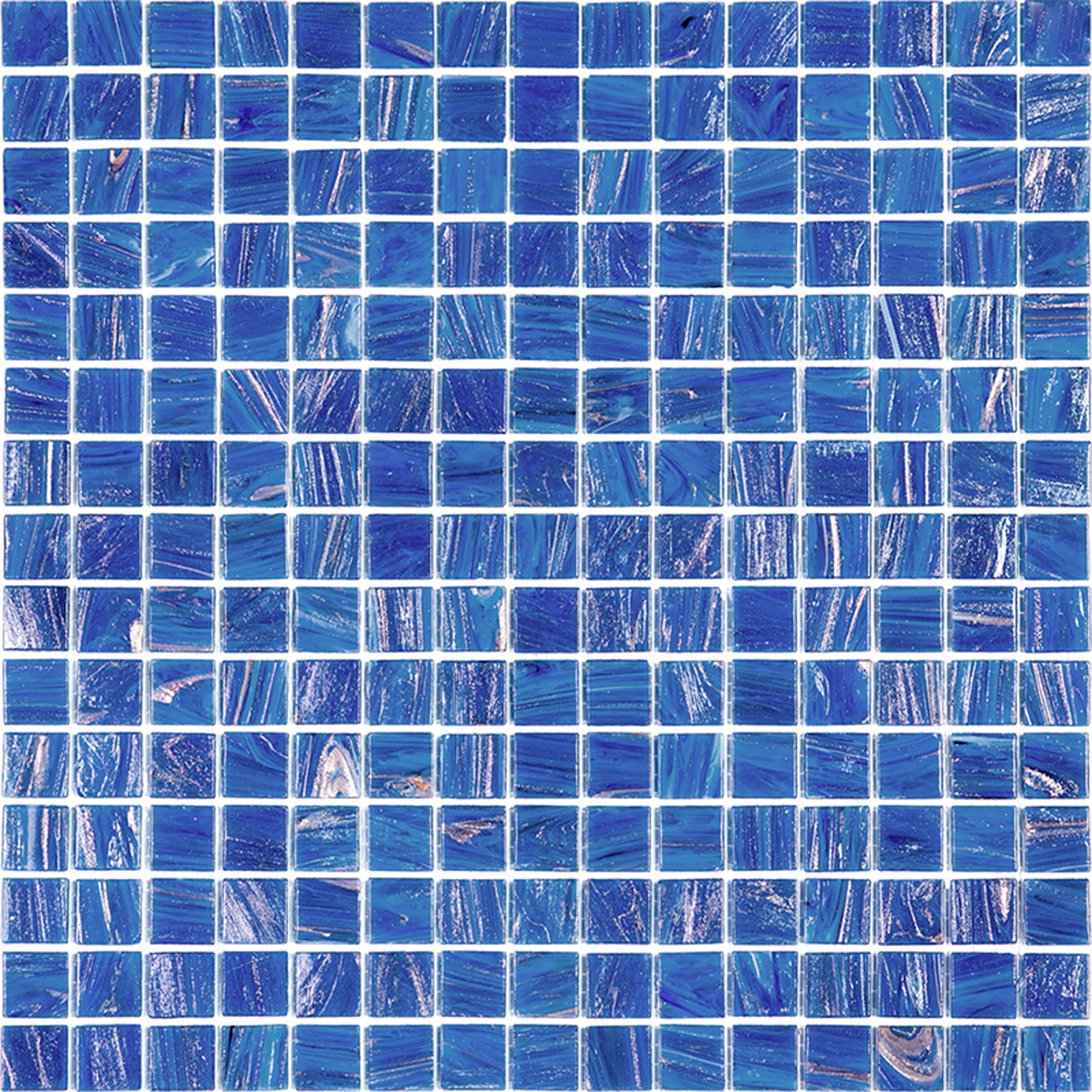 Apollo Tile Celestial Azure Blue 12-in x 12-in Glossy Glass Uniform Sq ...