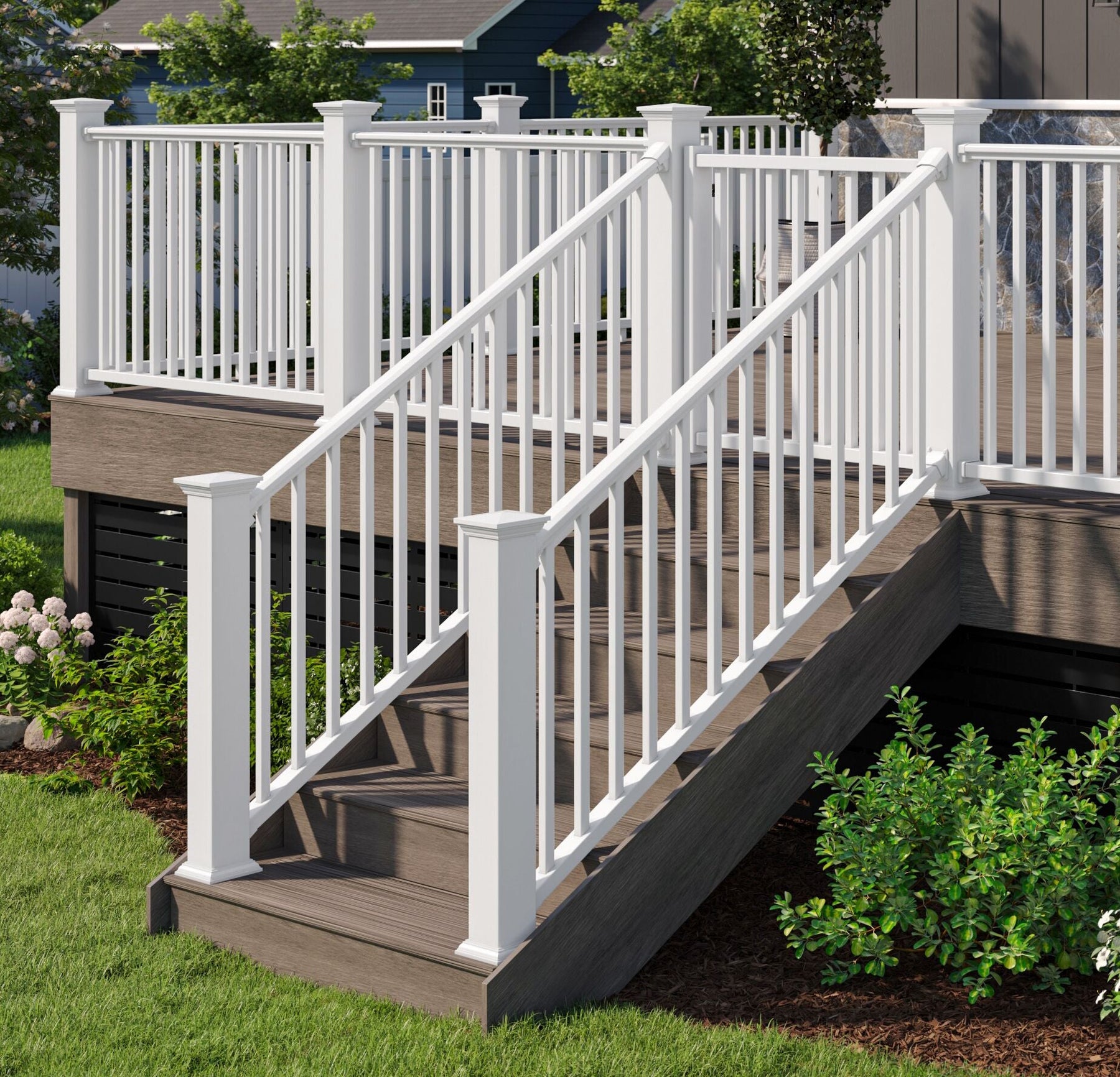 Openable Railing Gate Freedom Camden 48-in L x 42-in H White Composite Deck Railing Gate (As ...