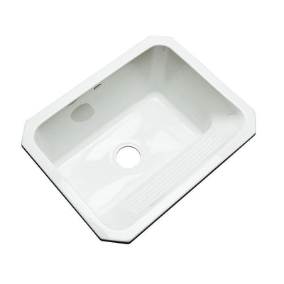 Kensington Undermount Acrylic 25 in. Single Bowl Utility Sink in White - Super Arbor