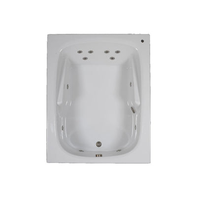 60 in. Rectangular Drop-in Whirlpool Bathtub in White - Super Arbor