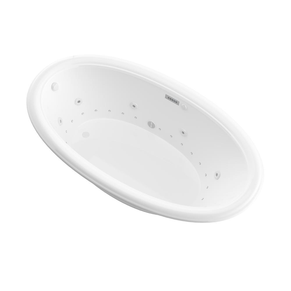 Topaz Diamond Series 70 in. Oval Drop-in Whirlpool and Air Bath Tub in ...