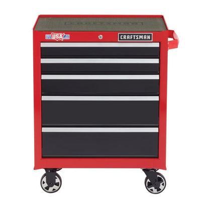 CRAFTSMAN 2000 Series 26.5-in W x 34-in H 5-Drawer Steel Rolling Tool Cabinet (Red)