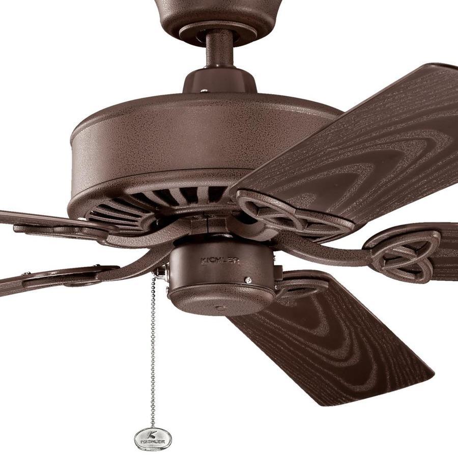 Fan With Poder Kichler 52-in Tannery Bronze powder coat Indoor/Outdoor Ceiling Fan (5 ...