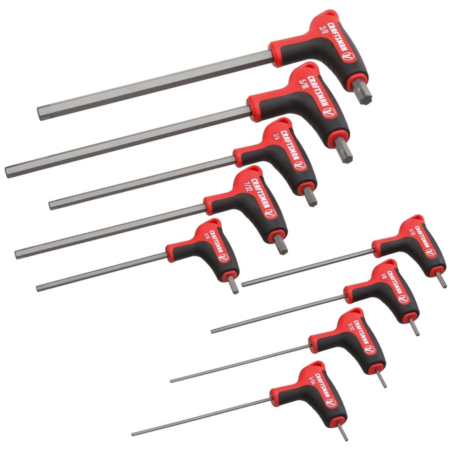 Craftsman V-Series X-Tract Technology SAE T-Handle Hex Key Set, 9 pc ...