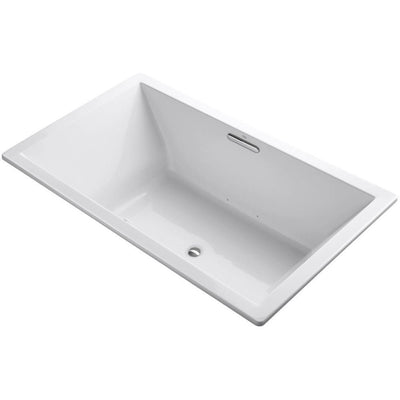 Underscore 6 ft. Center Drain Rectangular Drop-in Air Bath Tub in White - Super Arbor