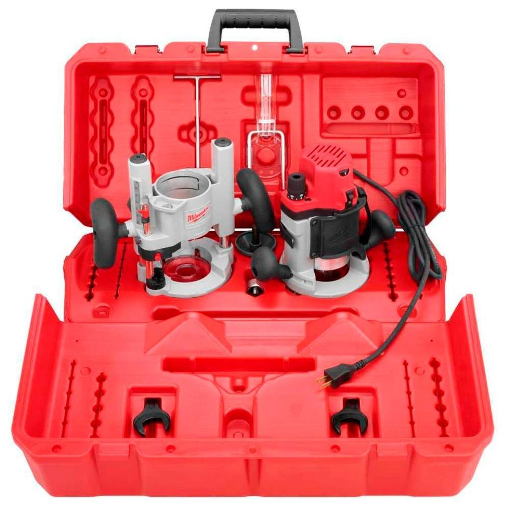 2-1/4 Max-Horsepower EVS Multi-Base Router Kit with Plunge Base and Bo ...