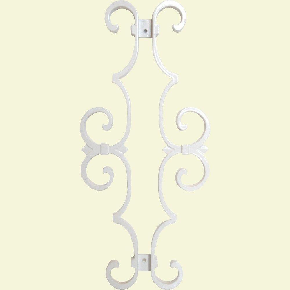 New England Classic 17 in. x 7-5/8 in. Aluminum White Baluster Centerp ...