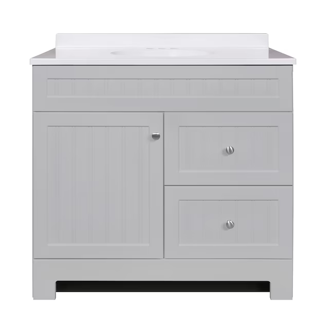 Style Selections Ellenbee 36-in Gray Single Sink Bathroom Vanity with ...
