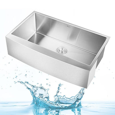 33 in. x 20 in. Stainless Steel Laundry/Utility Sink Handmade Apron Front Double Bowl with Basket Strainer - Super Arbor