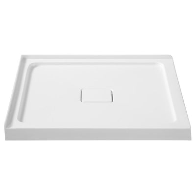 Titan Series 36 in. x 36 in. Double Threshold Shower Base in White - Super Arbor