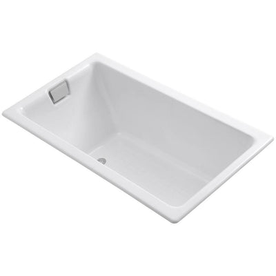 Tea-for-Two 5.5 ft. Reversible Drain Cast Iron Soaking Tub in White - Super Arbor