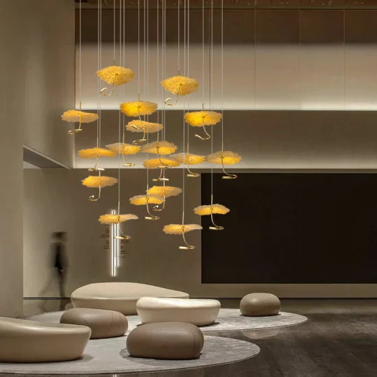 Dlss Modern Big LED Lighting Flower Stainless Steel Living Room Home D ...