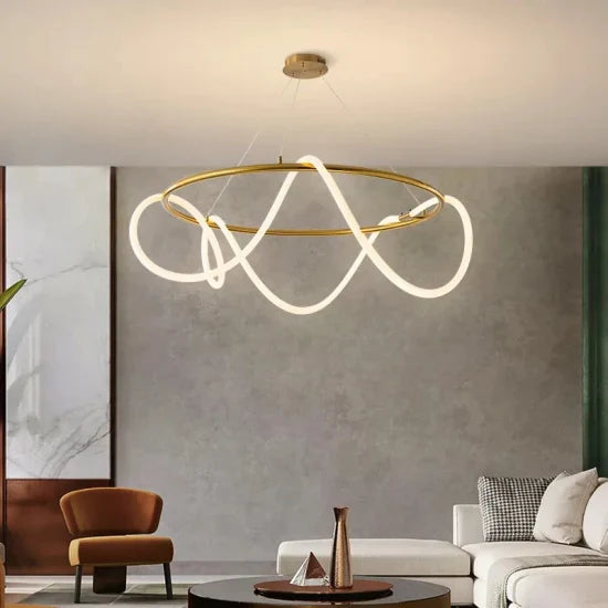 DLSS Lighting Flexible Modern Chandelier LED Fabric Nylon Long Soft Li ...