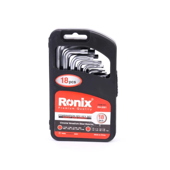Ronix Model Rh-2051 Hand Tool CRV Metric Square Torx Key Set 18PCS Soc ...