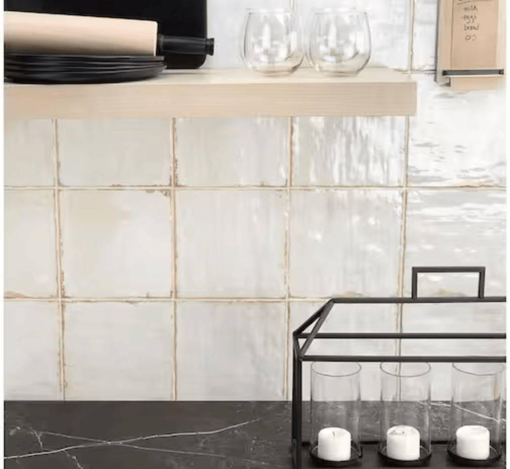 Angela Harris White 8 in. x 8 in. x 9mm Polished Ceramic Wall Tile (25 ...