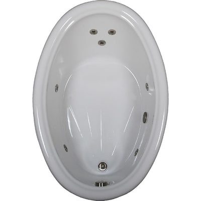 60 in. Oval Drop-in Whirlpool Bath Bathtub in White - Super Arbor