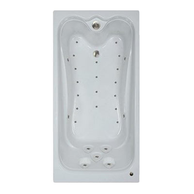 66 in. Acrylic Rectangular Drop-in Air Bathtub in White - Super Arbor