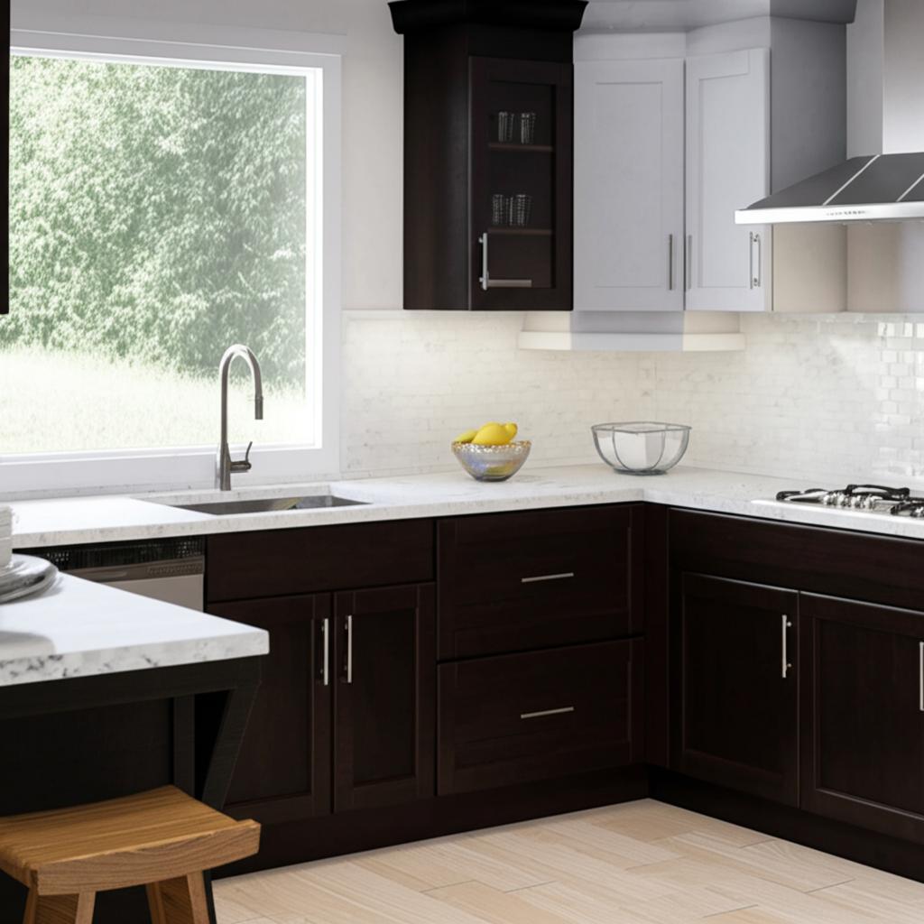 Java Shaker Cabinets Hampton Bay Shaker Java Wall Kitchen Cabinet - 18