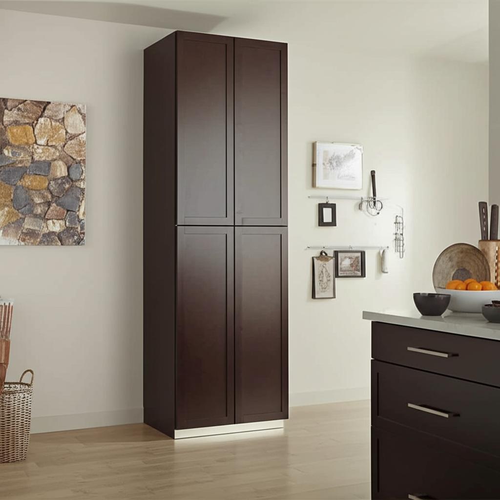 Java Hampton Bay Hampton Bay Shaker Pantry Cabinet in Java - 18x24x96 – PROARB