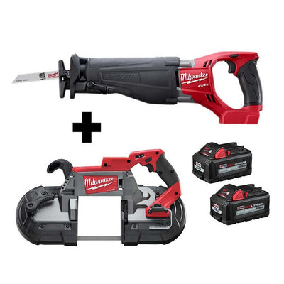 M18 FUEL 18-Volt Lithium-Ion Brushless Cordless Deep Cut Band Saw and Reciprocating Saw with Two 6.0 Ah Batteries - Super Arbor