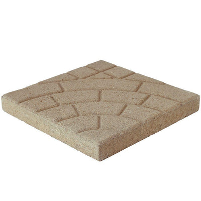 16 in. x 16 in. x 1.75 in. River Red Concrete Brickface Square Step Stone - Super Arbor