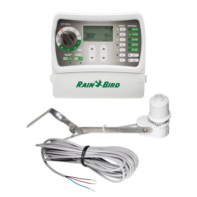 4-Station Indoor Simple-To-Set Irrigation Timer and Wired Rain Sensor Bundle - Super Arbor
