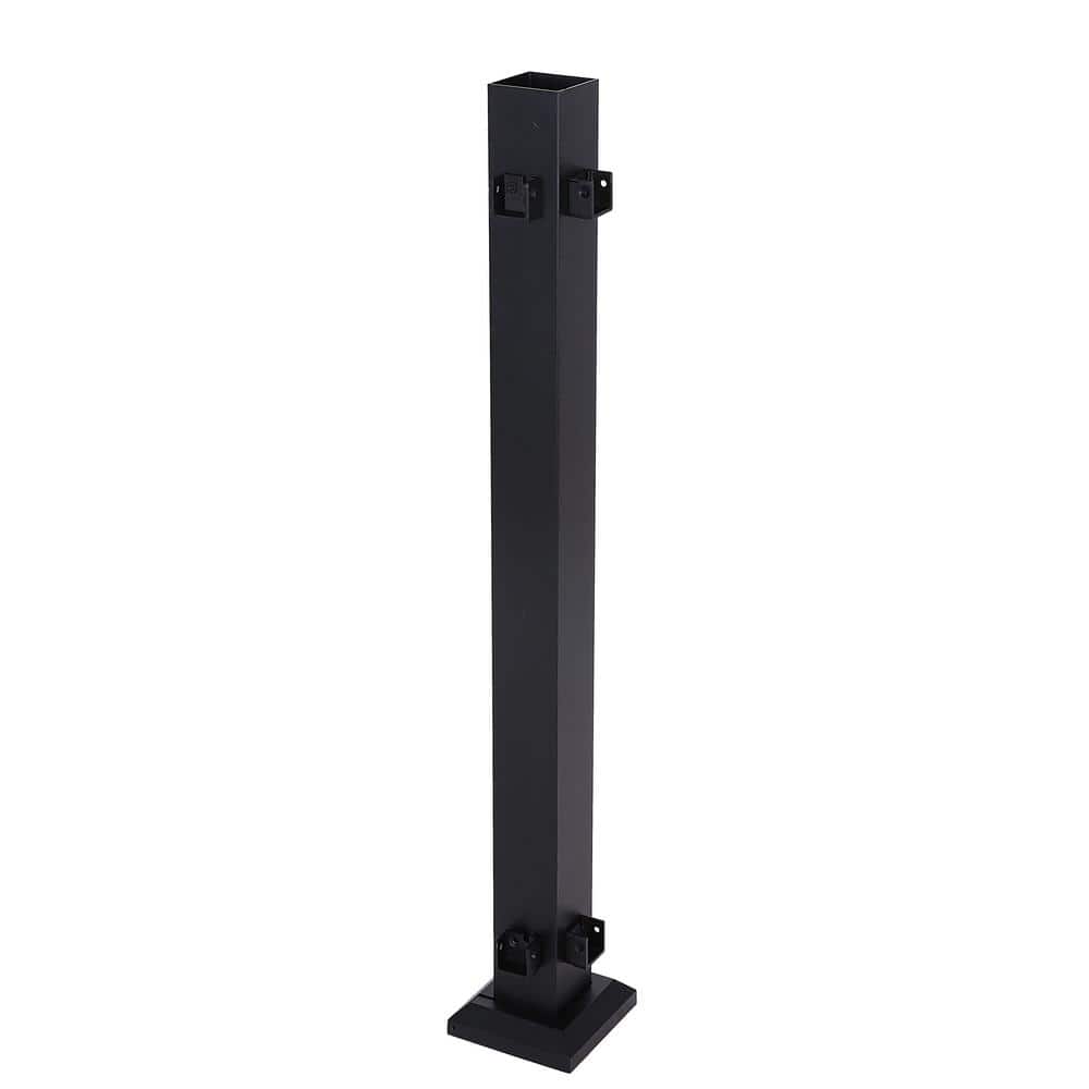 FORTRESS Al13 Home Railing 3-in x 39.5-in Aluminum Black Sand Post – PROARB