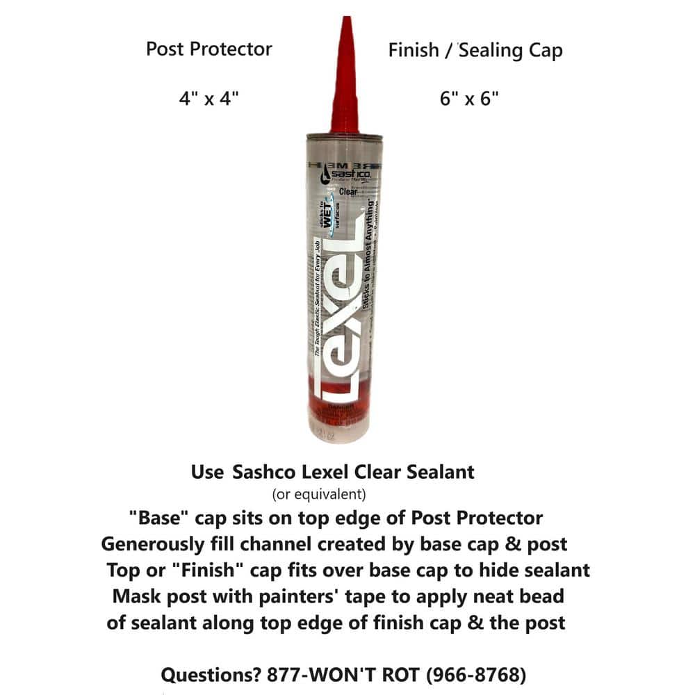 Pvc Post Sealing Design Post Protector 4 in. x 4 in. PVC Finish and Sealing Cap – PROARB