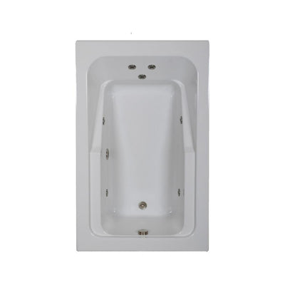 66 in. Rectangular Drop-in Whirlpool Bathtub in White - Super Arbor