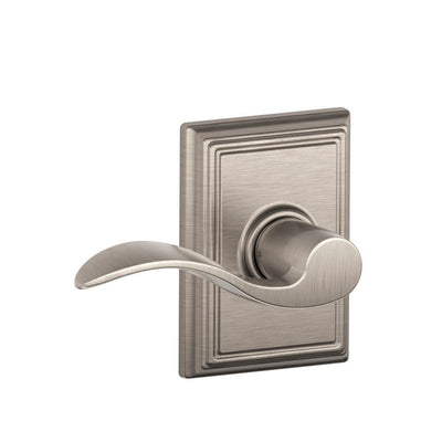 Accent Satin Nickel Passage Hall/Closet Door Lever with Addison Trim - Super Arbor