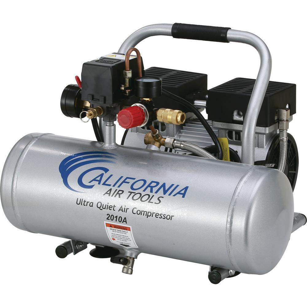 2.0 Gal. 1.0 HP Ultra Quiet and Oil-Free Aluminum Tank Air Compressor ...