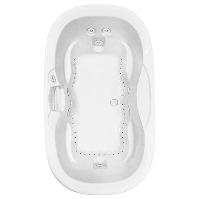Universal Oval 70 in.¬†Acrylic Center Drain Oval Drop-In Air Bath/ Whirlpool Bathtub with Heater in White - Super Arbor