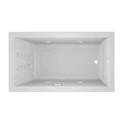 SOLNA 66 in. x 36 in. Acrylic Rectangular Drop-in Reversible Whirlpool Bathtub in White - Super Arbor