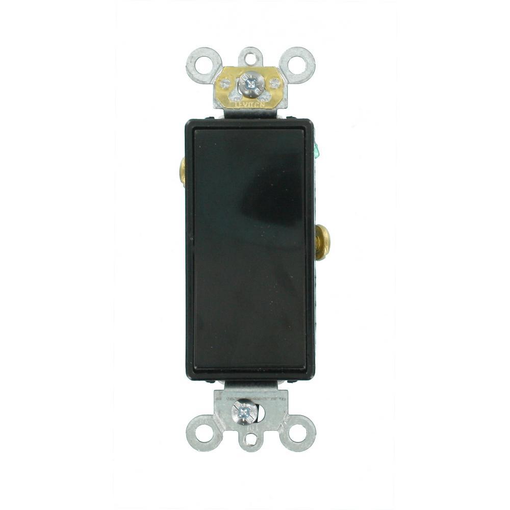 15 Amp Decora Plus Commercial Grade Single Pole Rocker Switch, Black ...