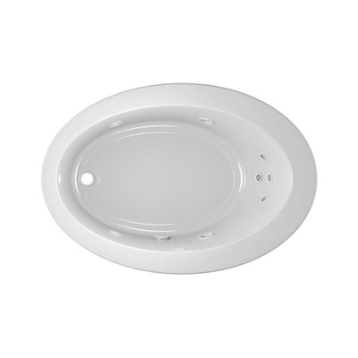 Riva 62 in. x 43 in. Acrylic Left-Hand Drain Oval Drop-In Whirlpool Bathtub with Heater in White - Super Arbor